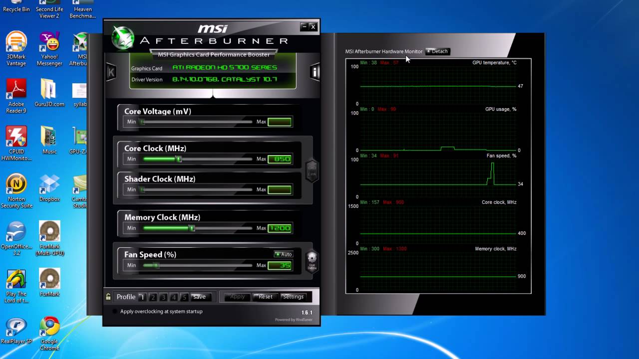 msi afterburner or evga precision x for vidia