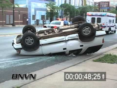 6/20/2005 Car Vs SUV aftermath footage where SUV Flipped Over