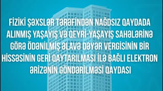 Yaşayış Və Qeyri-Yaşayış Sahələrinə Görə Ödənilmiş Ədv-Nin Qaytarılması Alıcılar Üçün