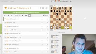 Magnus Carlsen streaming the Lichess Titled Arena 9 (2018/Dec/15)