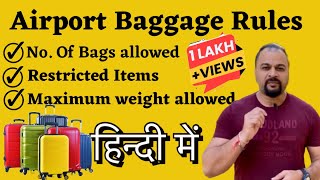 Airline Baggage Rules In Hindi Hand Baggage And Checked In Baggage Restricted Items In Flight