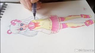 Draw anime student girl
