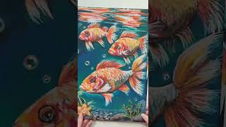 Морская Серия В Одном Видео 🐟#Shortvideo #Art #Oilpastel #Painting #Пастель #Море #Черепаха #Shorts