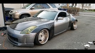 How to install 350z rocket bunny front fenders part 1 !