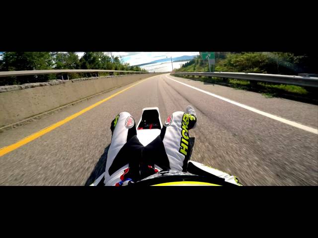 With over 100 mph downhill on a board -