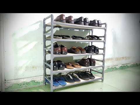 Chế Kệ Giày Dép bằng ống nhựa PVC