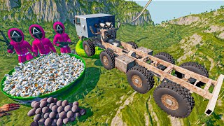 Incredible Cars And Trucks Jumping Mega Ramp To Popcorn Squid Soldier Beamng Drive