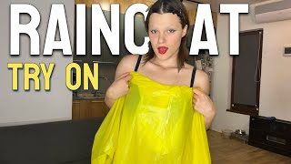 4K Raincoat Try-On Yellow Raincoat A Bright Look On A Rainy Day
