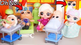 LOL Surprise Dolls Visit Playmobil One Star Hospital for Weird Wrong Heads | Toy Egg Videos