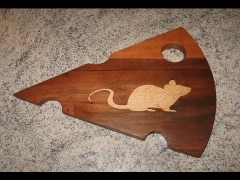 make a wooden cheese board with inlay - woodworking - YouTube