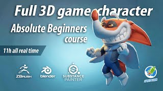 Zbrush-Blender-Substance Painter Full 3D Character For Game Absolute Beginners Course Promo Video