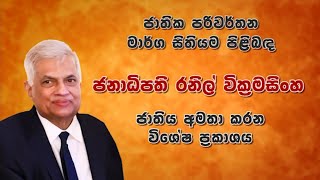 President Ranil Wickremesinghe's Special Statement