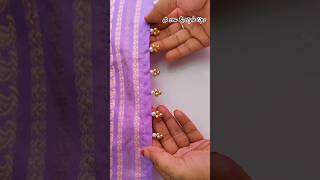 Diy Unique Pearl Kuchu & Bead Design For Saree Borders