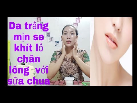 Dùng sữa chua không đường bôi lên mặt da trắng mịn se khít lỗ chân lông ngay sau lân sử dụng
