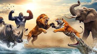 Epic Jungle Battle Royale Lion Vs Tiger Vs Crocodile Vs Elephant Vs Gorilla Vs Rhino Ultimate