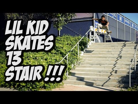 LIL KID SKATES 13 STAIR PLUS MUCH MORE !!! VLOG - A DAY WITH NKA -