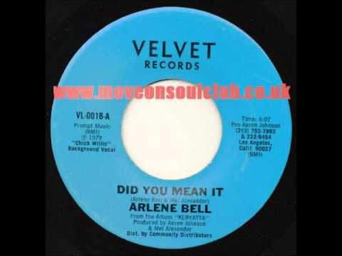 Arlene Bell - Did You Mean It - Velvet