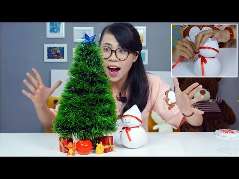CÁCH LÀM NGƯỜI TUYẾT VÀ CÂY THÔNG NOEL CỰC ĐƠN GIẢN
