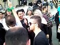 Demonstrators embracing the police!!