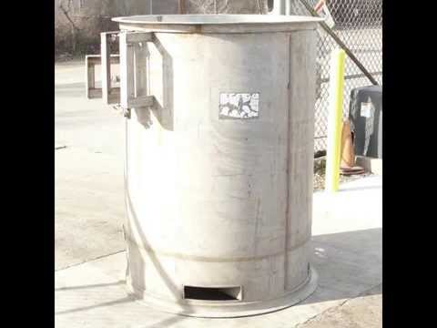 300 gallon vertical stainless steel half conical bottom