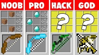 Minecraft Noob Vs Pro Vs Hacker Vs God Super Bow Crafting In Minecraft Animation Minecraft Noob Vs Pro Vs Hacker Vs God Super Bow Crafting In Minecraft Animation
