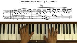 Beethoven Piano Sonata No 23 Op 57 Appassionata 2nd Mvt Tutorial With Score Beethoven Piano Sonata No 23 Op 57 Appassionata 2nd Mvt Tutorial With Score