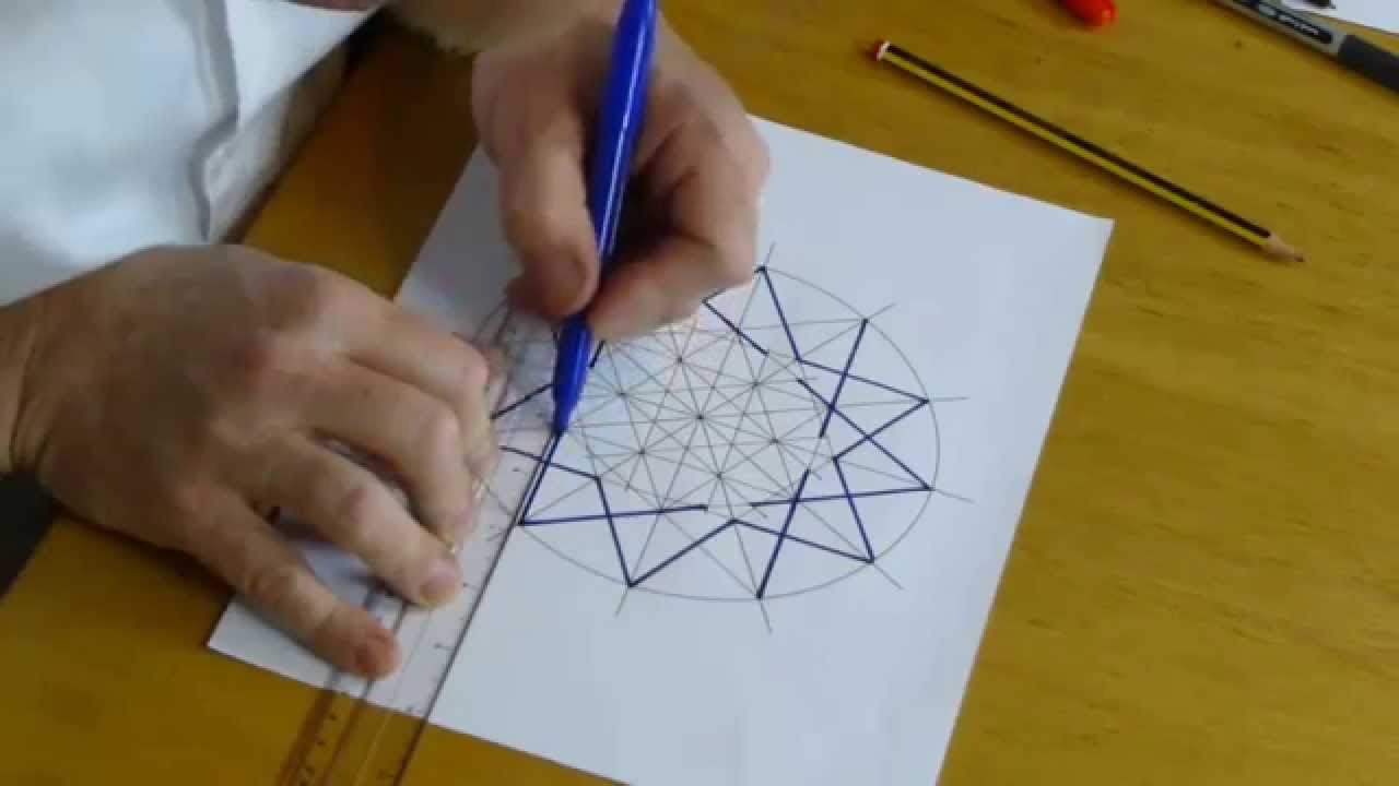 How to draw an Islamic geometric pattern: Ayyubid Star. - YouTube