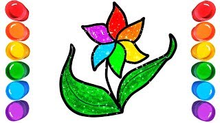 Rainbow Flower Art For Kids Coloring And Drawing For Kids Toddlers