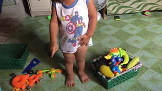 Baby Chanchan Fixing His Toys