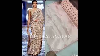 Manish Malhotra Inspired Sequins Saree With Sched Blouse