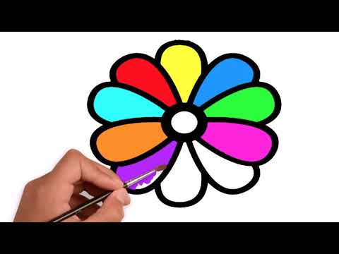How to draw flower | Vẽ bông hoa | Tô màu bông hoa