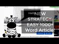 PLR Business Videos How to Create 1000+ Word Article Content EASILY - New FREE Method!