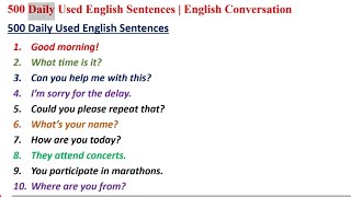500 Daily Used English Sentences English Conversation