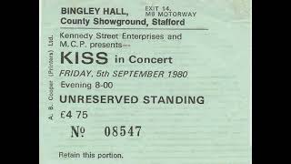 Kiss- Bingley Hall, Stafford, England September 5Th, 1980