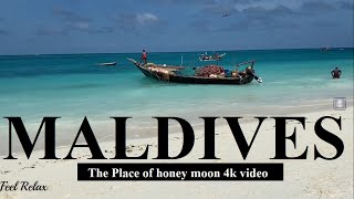 Maldives in 4k view soothing and relaxation with Joyful Music 💓