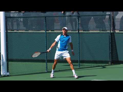 Nikolay ダビデンコ warming up in slow motion HD-- Indian Wells Pt． 04