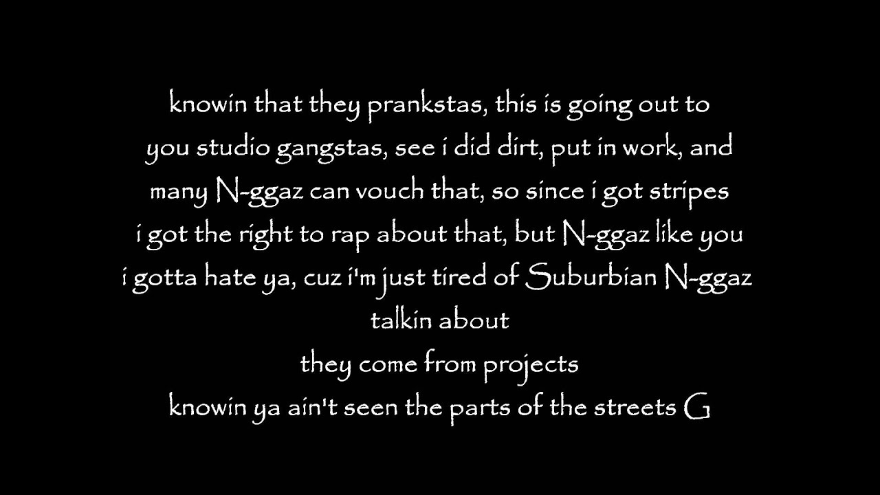 Eazy E - Real MothaF-cking G's - Lyrics - YouTube