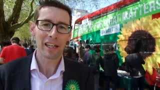 Darren Hall At The Launch Of The Green Party Bus Tour In Bristol