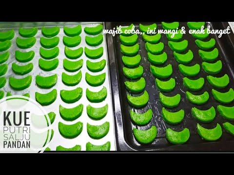 RESEP KUE PUTRI SALJU PANDAN SEDERHANA ENAK DAN WANGI || KUE KERING LEBARAN