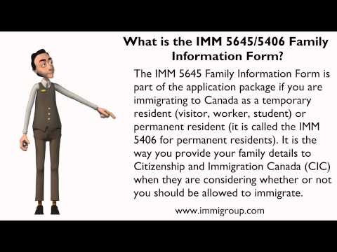... the IMM 5645/5406 Family Information Form? The IMM 5645 Family Info ... the IMM 5645/5406 Family Information Form? The IMM 5645 Family Info