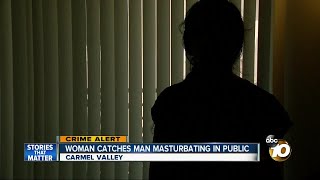 Woman catches man masturbating in public
