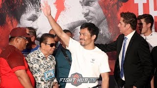 MANNY PACQUIAO GETS HEROS WELCOME FOR KEITH THURMAN FIGHT IN LAS VEGAS GRAND ARRIVAL