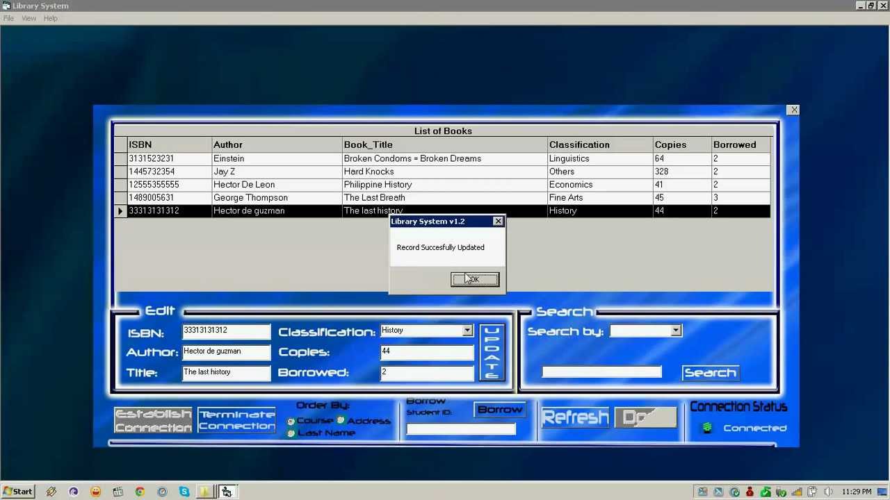 Library System In Visual Basic 6.0