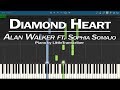 Alan Walker - Diamond Heart (Piano Cover) ft Sophia Somajo Synthesia Tutorial by LittleTranscriber