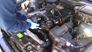 HOW To BMW Thermostat idler pulley Belt Tensioner pulley Replacement E39 E53 E46 E60 M54 M52
