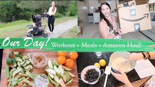 Our New Normal! Workout, Meals, Amazon Haul, & Virtual School! Hang Out With Me!