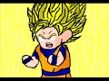Chibi Goku transforms into a Super Saiyan 3