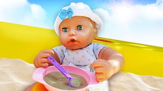 Кукла Беби Анабель И Каша В Песочнице! - Весёлые Игры Дочки Матери Baby Born. Видео Для Девочек