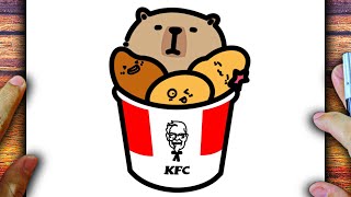 Cómo Dibujar Un Capibara En Un Cubeta De Kfc