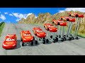Big & Small Long Lightning Mcqueen vs DOWN OF DEATH in BeamNG.drive